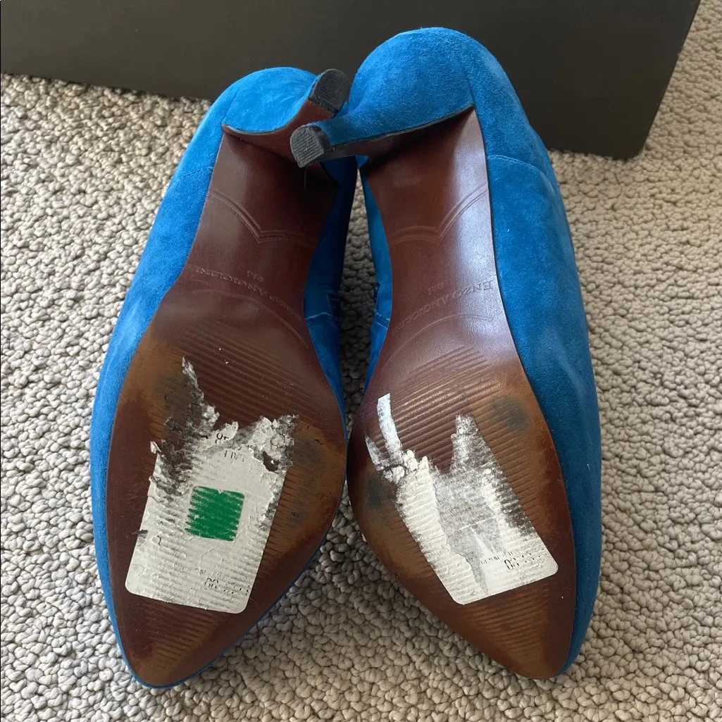 Enzo Angiolini Vibrant Blue Heeled Boots - Image 9