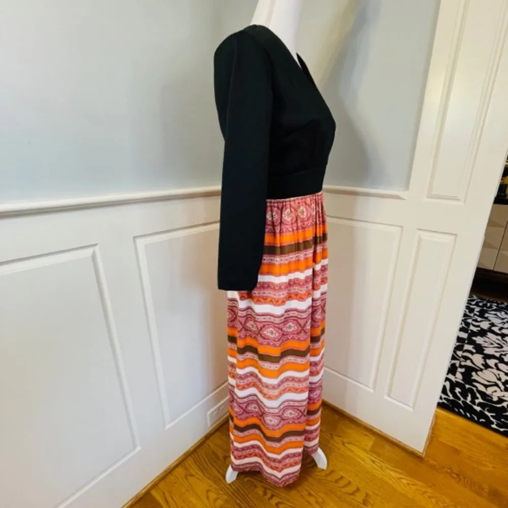 Vintage 60's 70's MCM Maxi Hostess Dress Small/Medium - Image 3