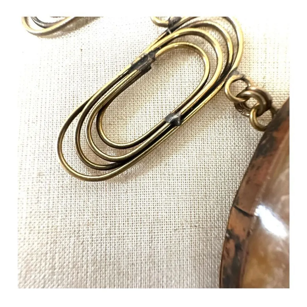 Brass stone modernistic pendant necklace - Image 5