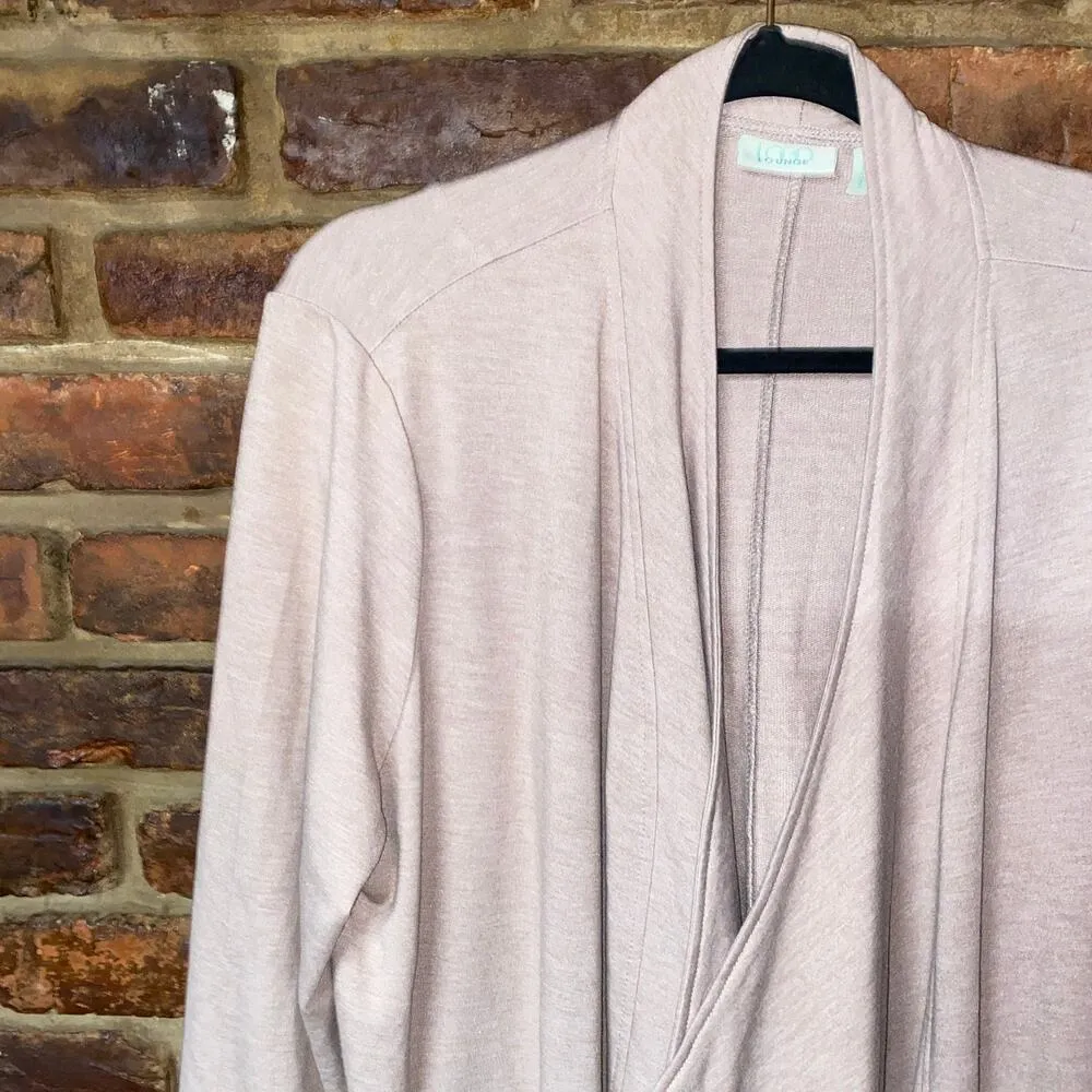 LOGO Lounge Lori Goldstein Cream French Terry Cardigan Sweater Womens Size Large - Image 2