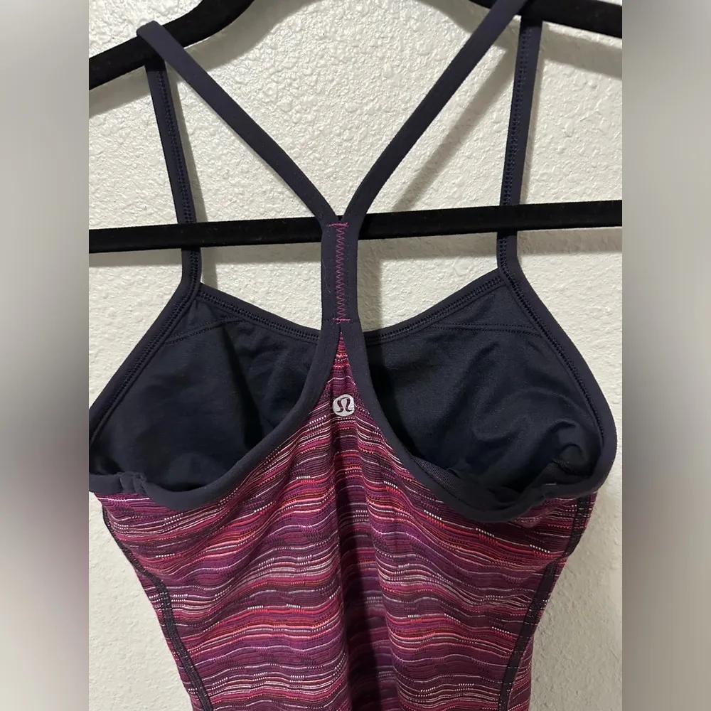 Lululemon Power Y Tank *Luon Light - Frangipani Parfait Pink purple and white - Image 3