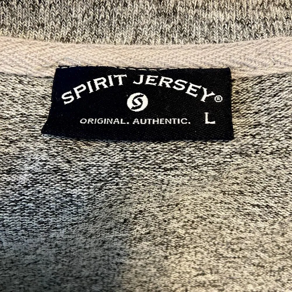 Spirit Jersey Pineapple Hawaii Long Sleeve Tunic Shirt Top Hi-Lo V-Neck Gray L - Image 3