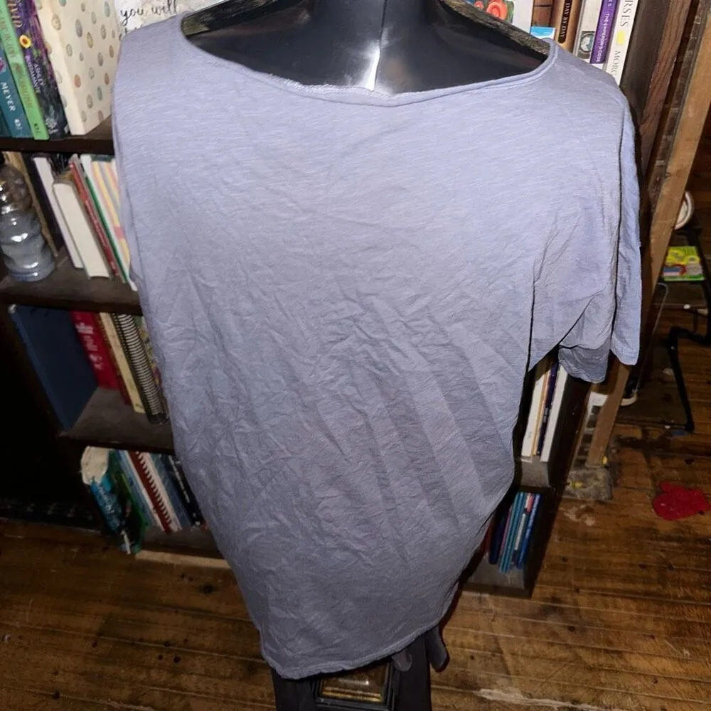 Eileen Fisher blue elevated basic luxe L minimalist basic tee - Image 2