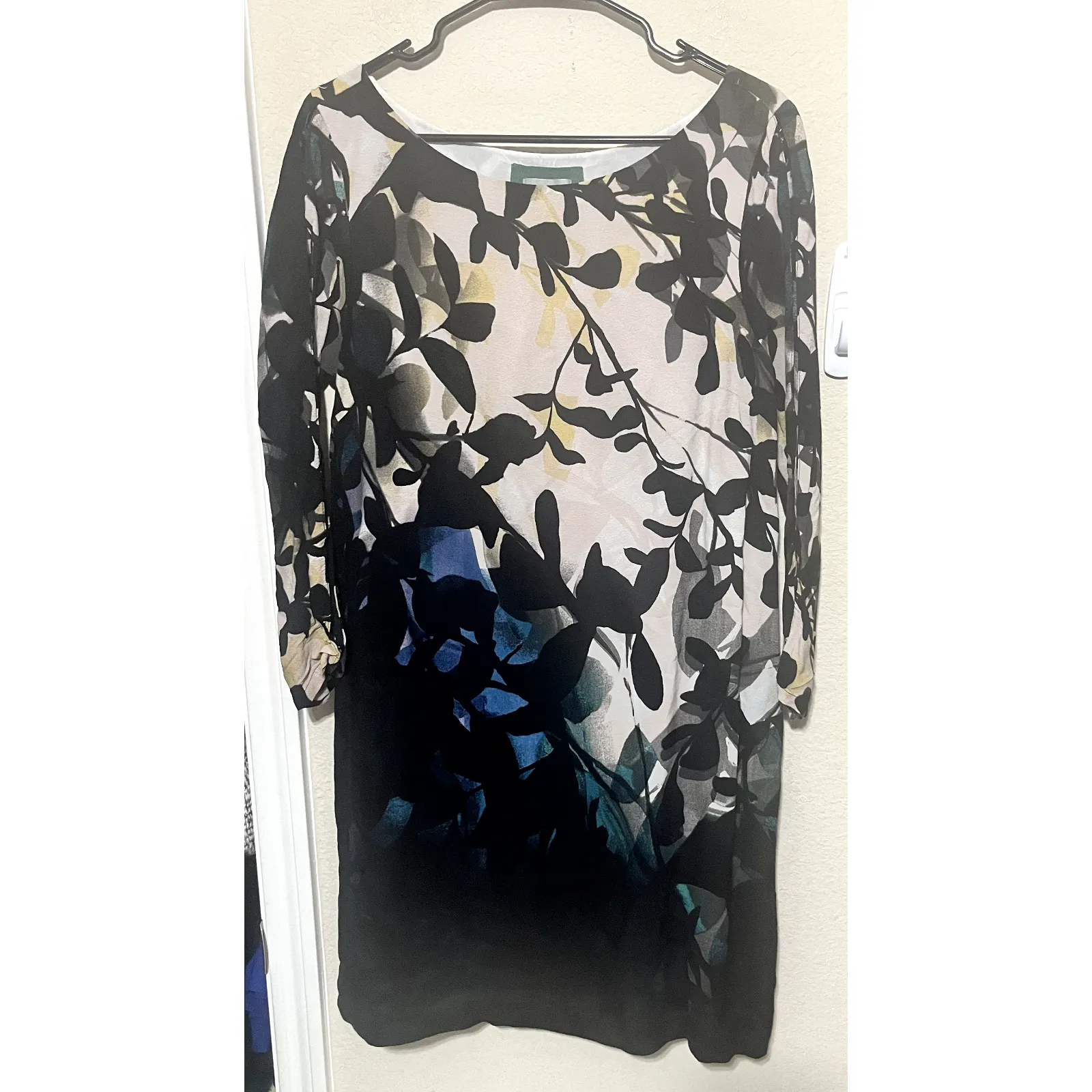 Maeve Anthropologie Shift Dress Womens sz M Shaded Garden long sleeve black Size M - Image 3