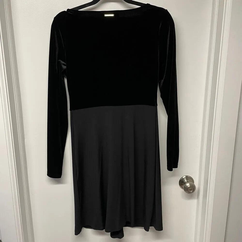 Michael Kors Black Velvet Jersey Twist Front Womenes Size Small Holiday - Image 7
