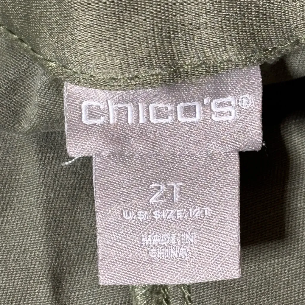 Chicos Olive Green Cargo Pants - Image 3