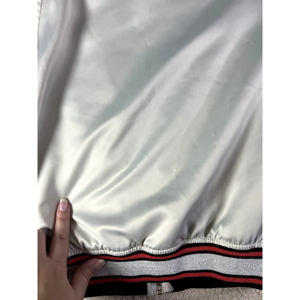 Vintage Express Bomber Jacket Women's Size XS Y2K 2000s Paris Hilton Roses - Image 7