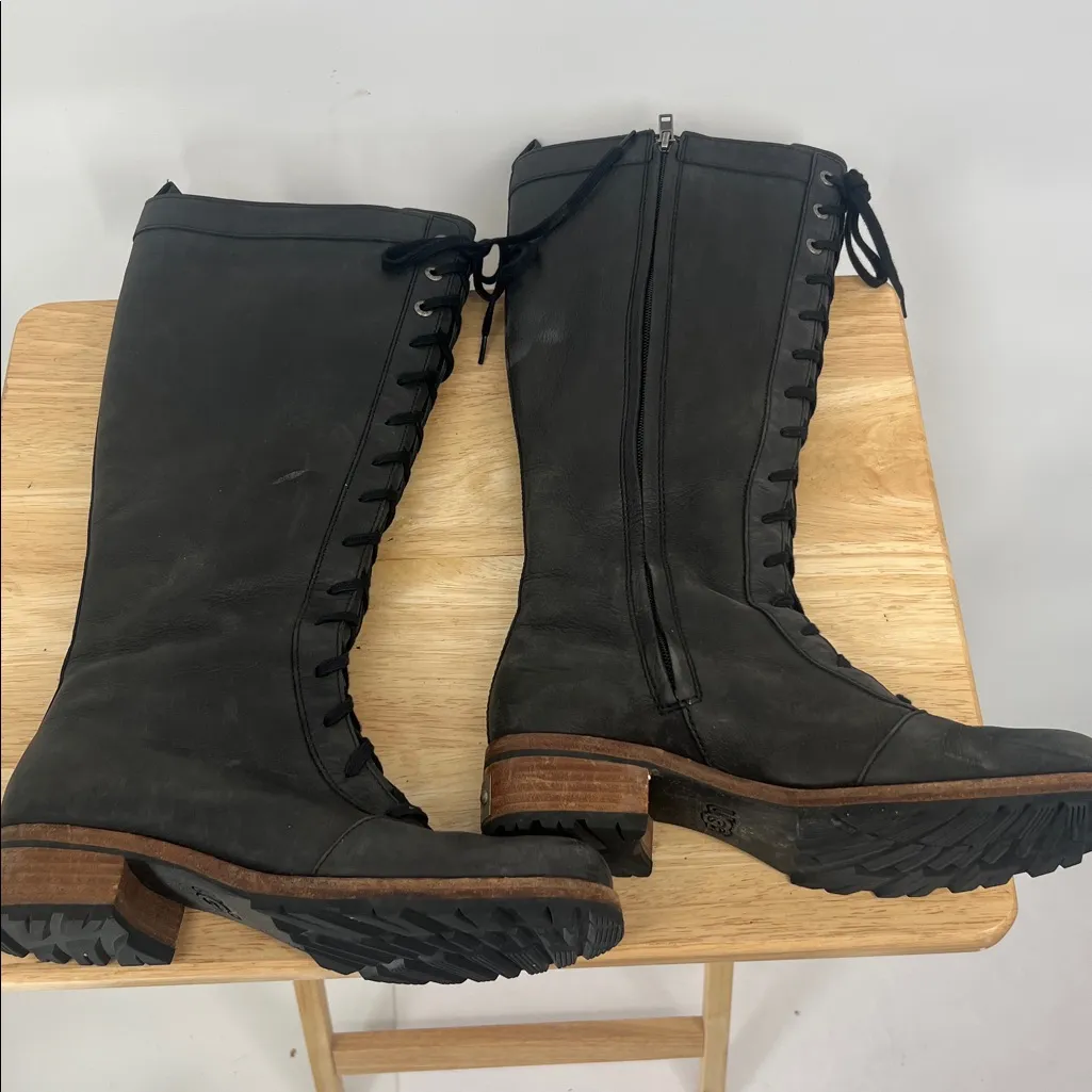 Ugg Brock 5517 Black Lace Up Leather Boots - Image 10