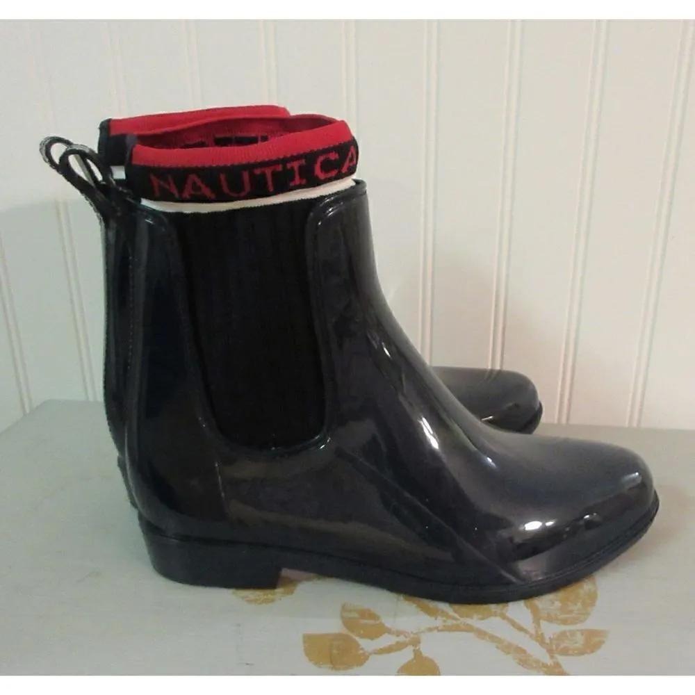 Nautica navy rain boot sz 8 NWOB - Image 2