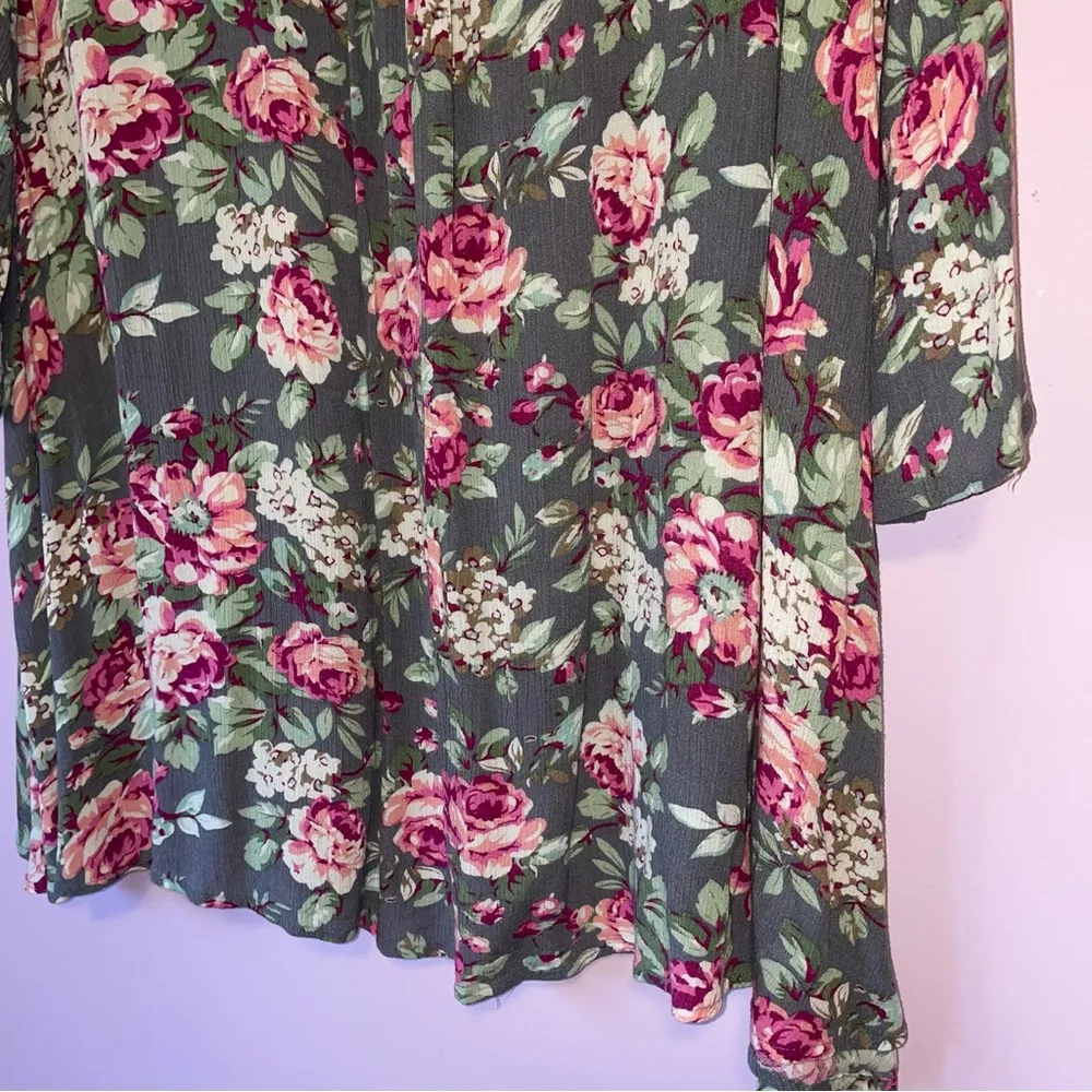 Umgee L Floral Blouse Women's Tunic Top Whimsical Fairy - Image 7