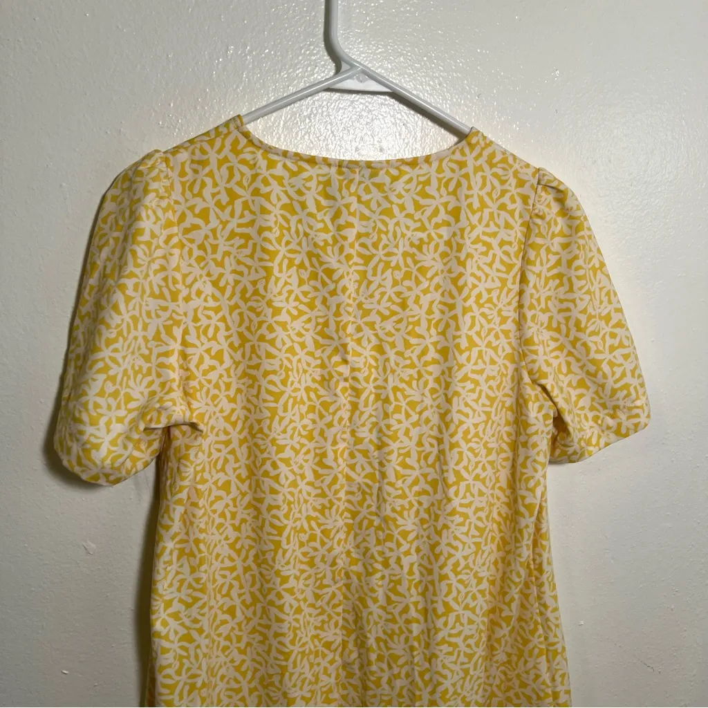 A New Day Ruffle Hem Dress Yellow White Floral XS - Image 7