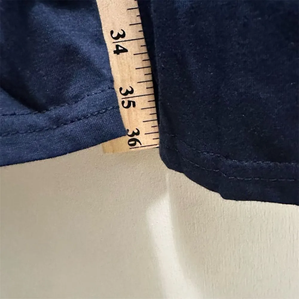 NWT Women's Long‎ Sleeve Navy Ruffle Hem Knee Length Dress Size L Casual Fall Blue Size L - Image 7