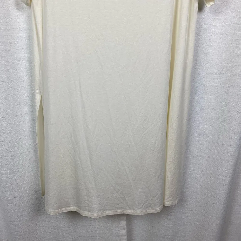 Eileen Fisher Cream Tencel Short Sleeve T-Shirt Dress Sz.L - Image 4