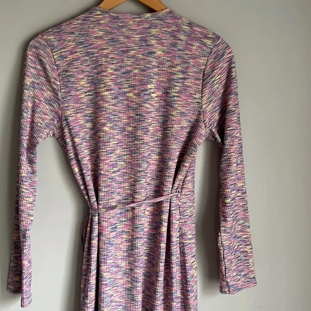 Lisa Says Gah Lucille Long Sleeve Wrap Midi Dress in Berry - Image 11