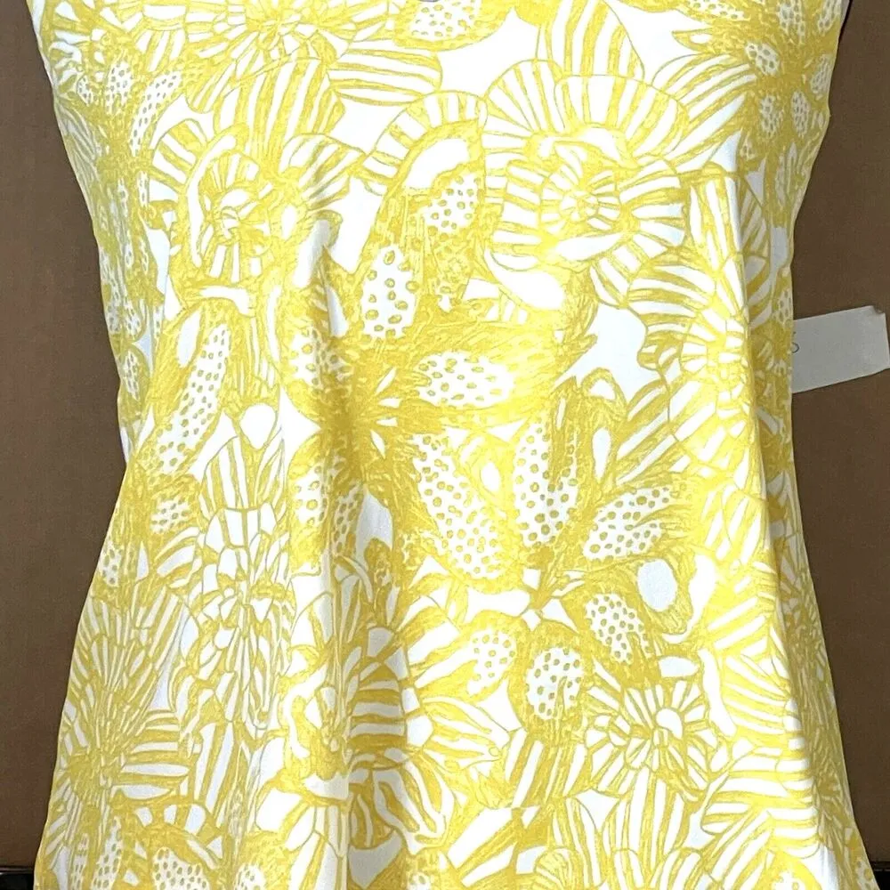 H&M Womens Blouse Top Size 2 Yellow Cross Back Strappy Floral Beach Vacation - Image 6
