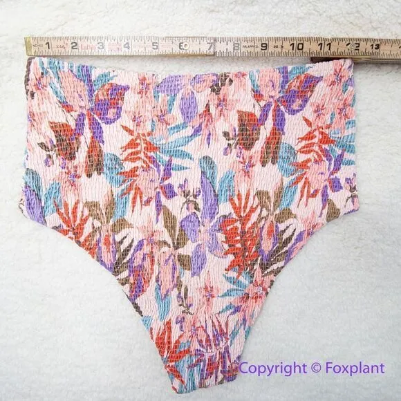 NEW Free People Citrine Dakota aloha blooms floral bikini bottom, size M Purple Size M - Image 10