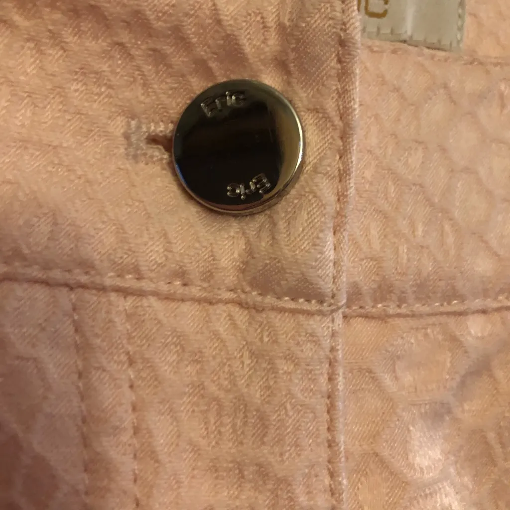 ERIC Womens Skinny Pants Size 8 Pale Peach Snake Skin Fabric Design Zip NWOT - Image 6