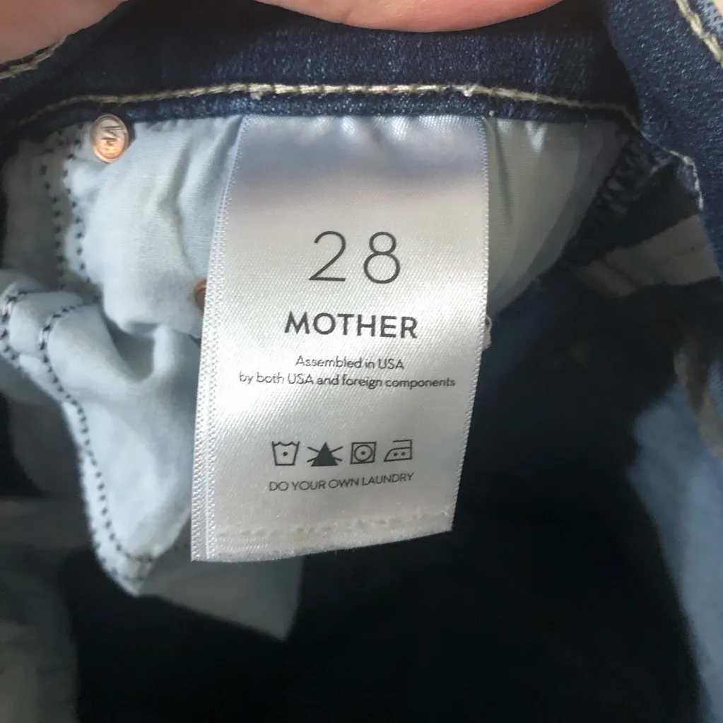 MOTHER High Waisted Rail Ankle Fray High Fidelity Blue Denim Jeans - Image 7
