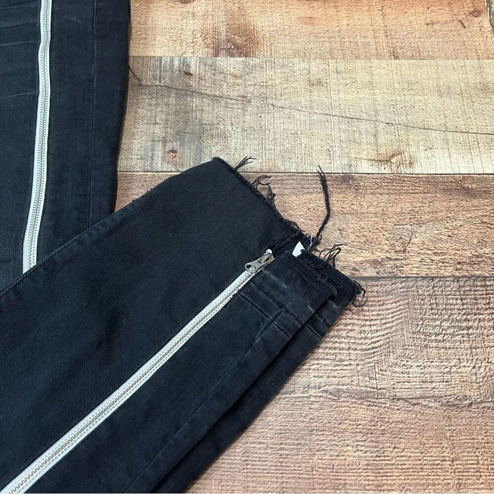 Current Elliott | Women's Black Button Fly Raw Hem Dallon Highline Jeans Sz 24 - Image 3