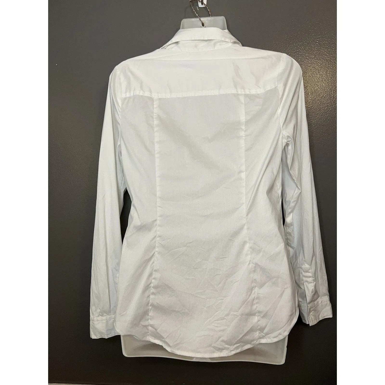NYDJ Shirt Womens XS White Button Front Collared Lined Shaping Top Stretch - Image 5