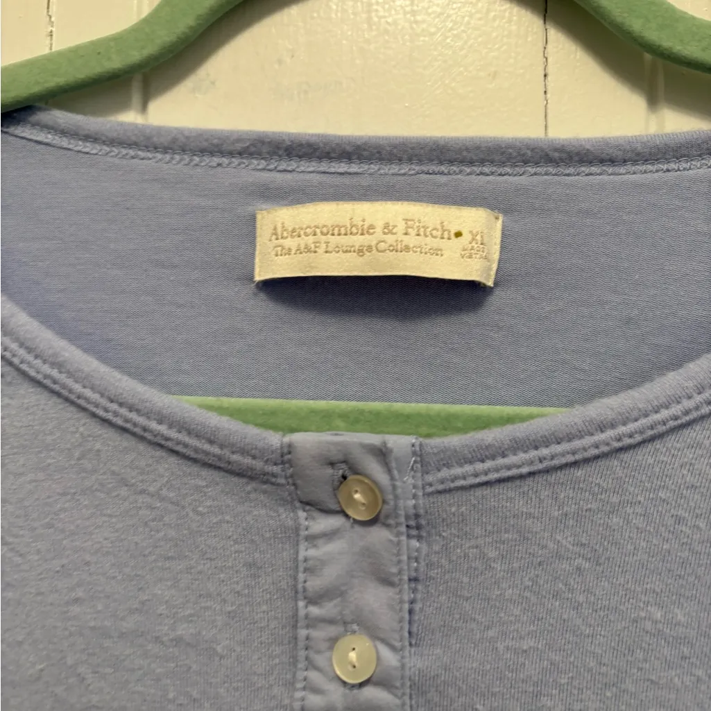 Abercrombie & Fitch Sky Blue Long Sleeve Henley - Image 2