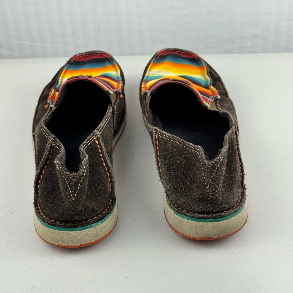 Ariat Cruiser Brown Suede/Serape Striped Canvas Slip-On Shoe Women’s 9.5B EUR 41 - Image 5