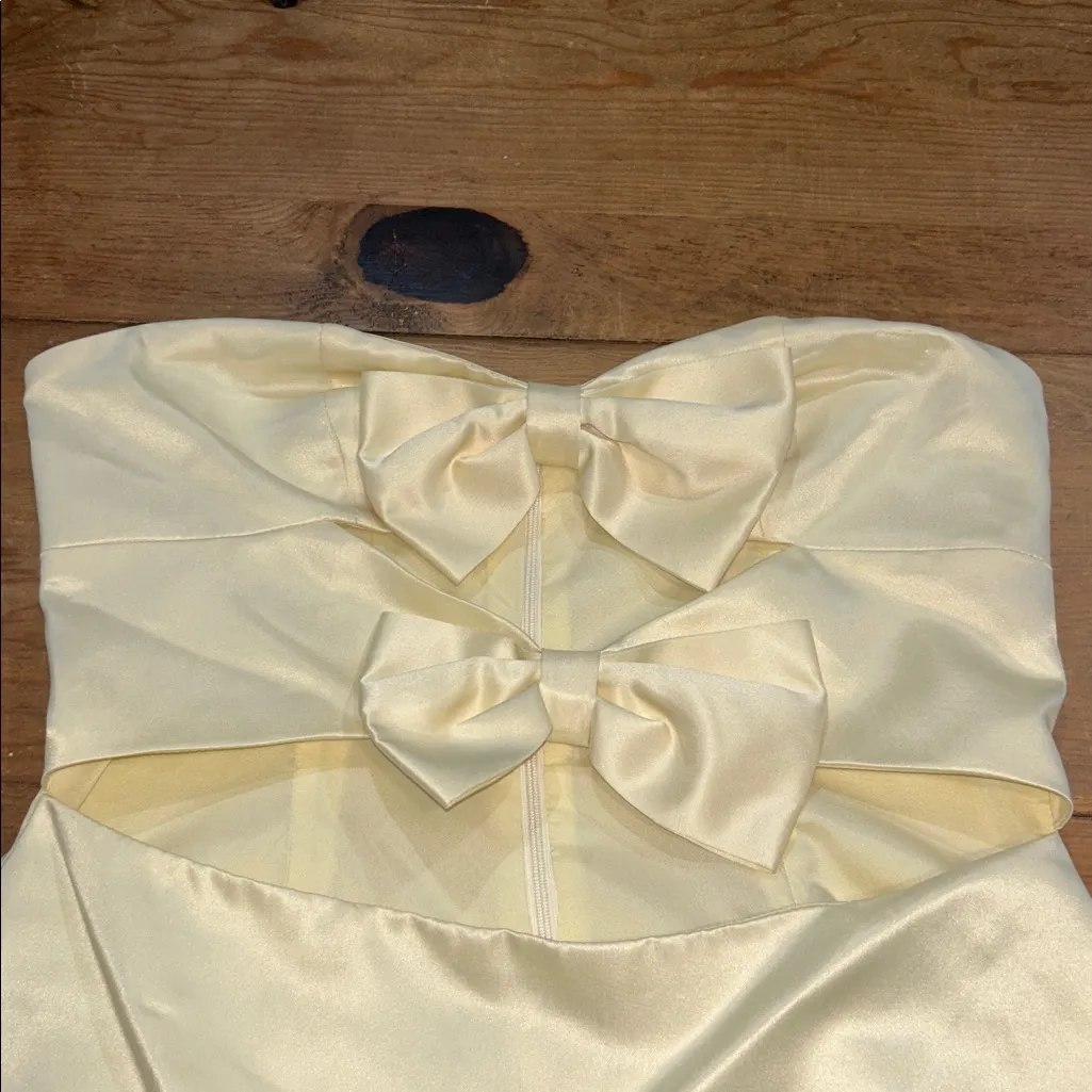 Peppermayo Exclusive - Girl Crush Bow Mini Dress  yellow size 6 - Image 8