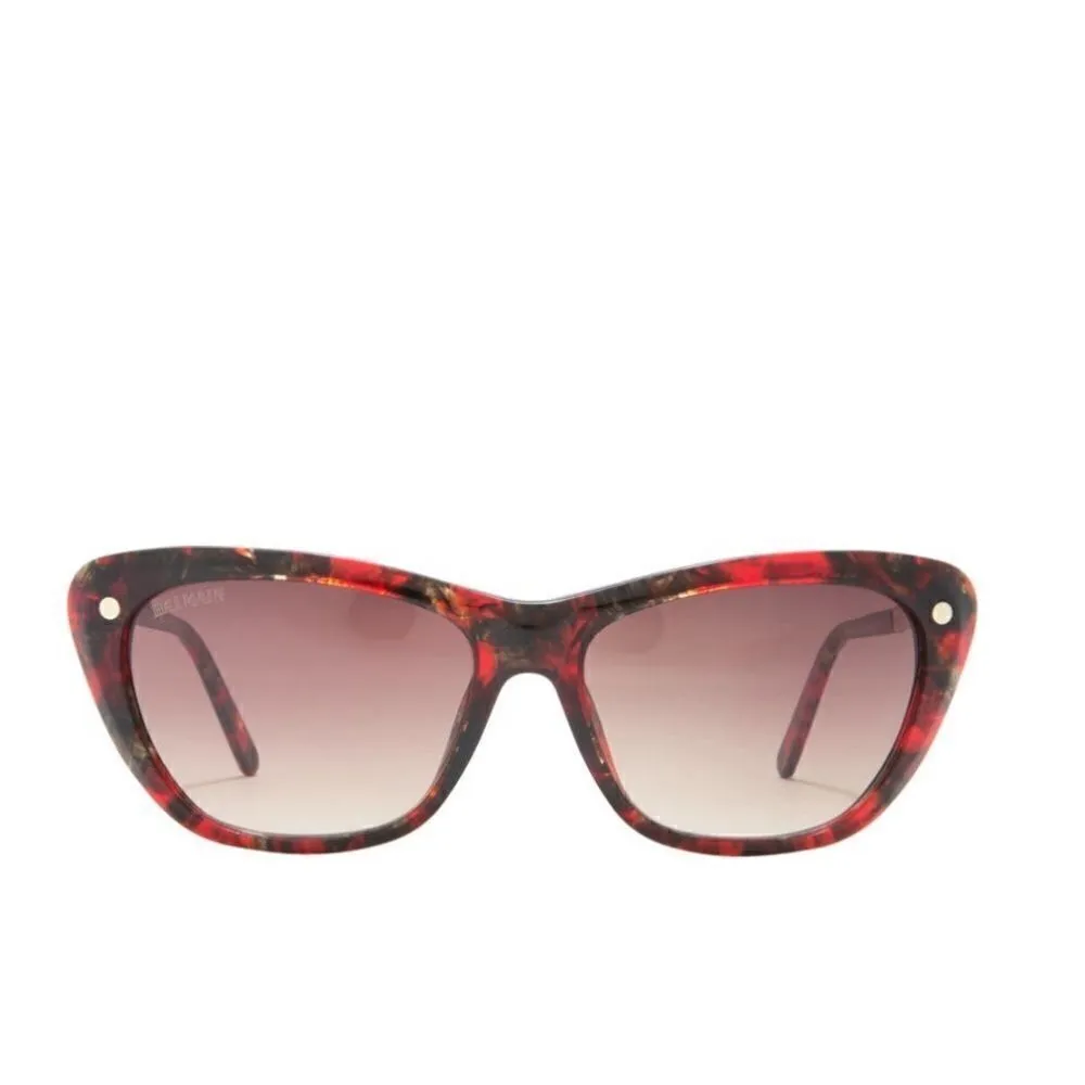 BALMAIN 56mm Modified Cat Eye Sunglasses, Polarized, Designer, Red Tortoise, NWT - Image 9
