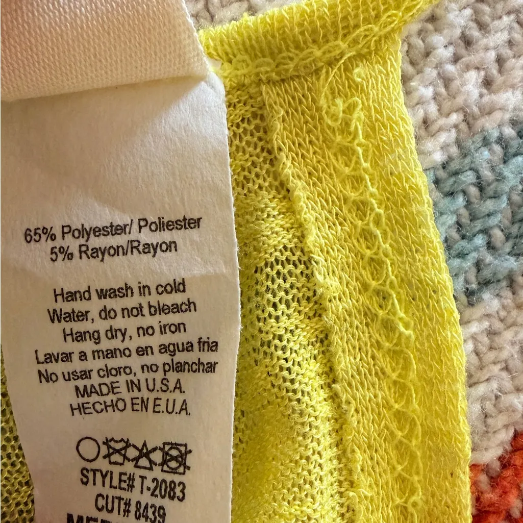 7th Ray NWOT Oversized Bright Yellow Open Back Long Sleeve Tie Top - Image 5