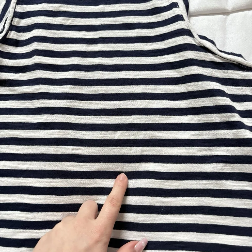 Womens Size Small White Striped Tank Midi Dress Pockets Summer Beach Classic - Image 9