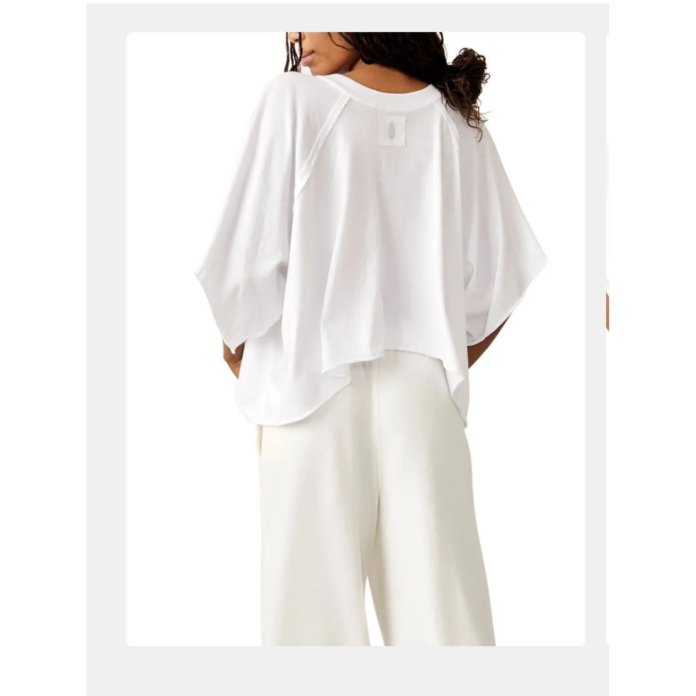 Free People White Reflective Crop Top Size Medium - Image 2