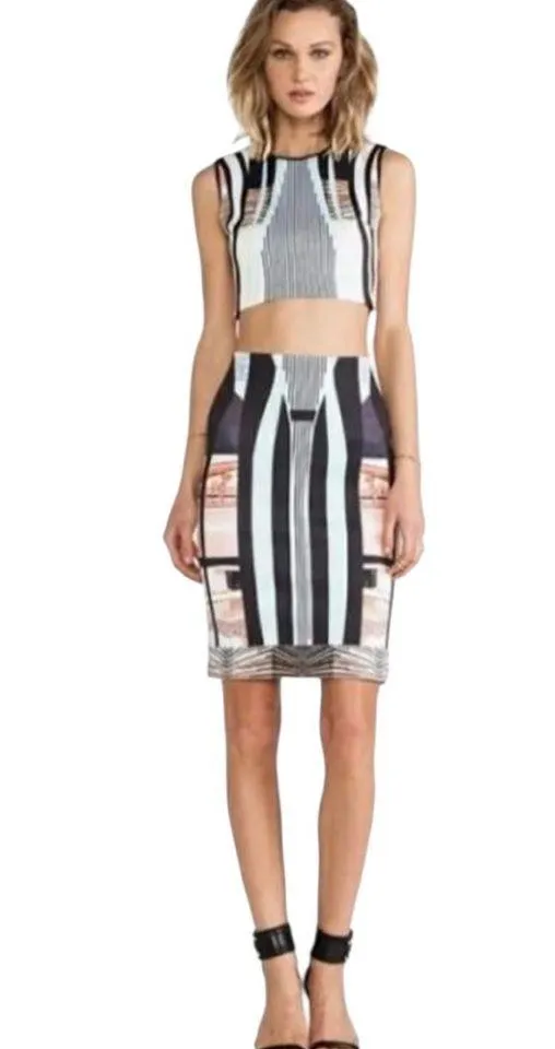 CLOVER CANYON PENCIL TUBE SCUBA PULLON PRINT BODYCON SKIRT S - Image 3