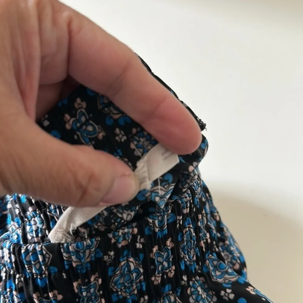 Lush Blue Floral Paisel Loose Pants Size Large EUC #6546 - Image 4