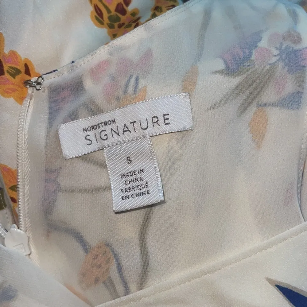 Nordstrom signature SILK BLEND TANK MAXI DRESS IN IVORY CLOUD GRENADA FLORAL - Image 3