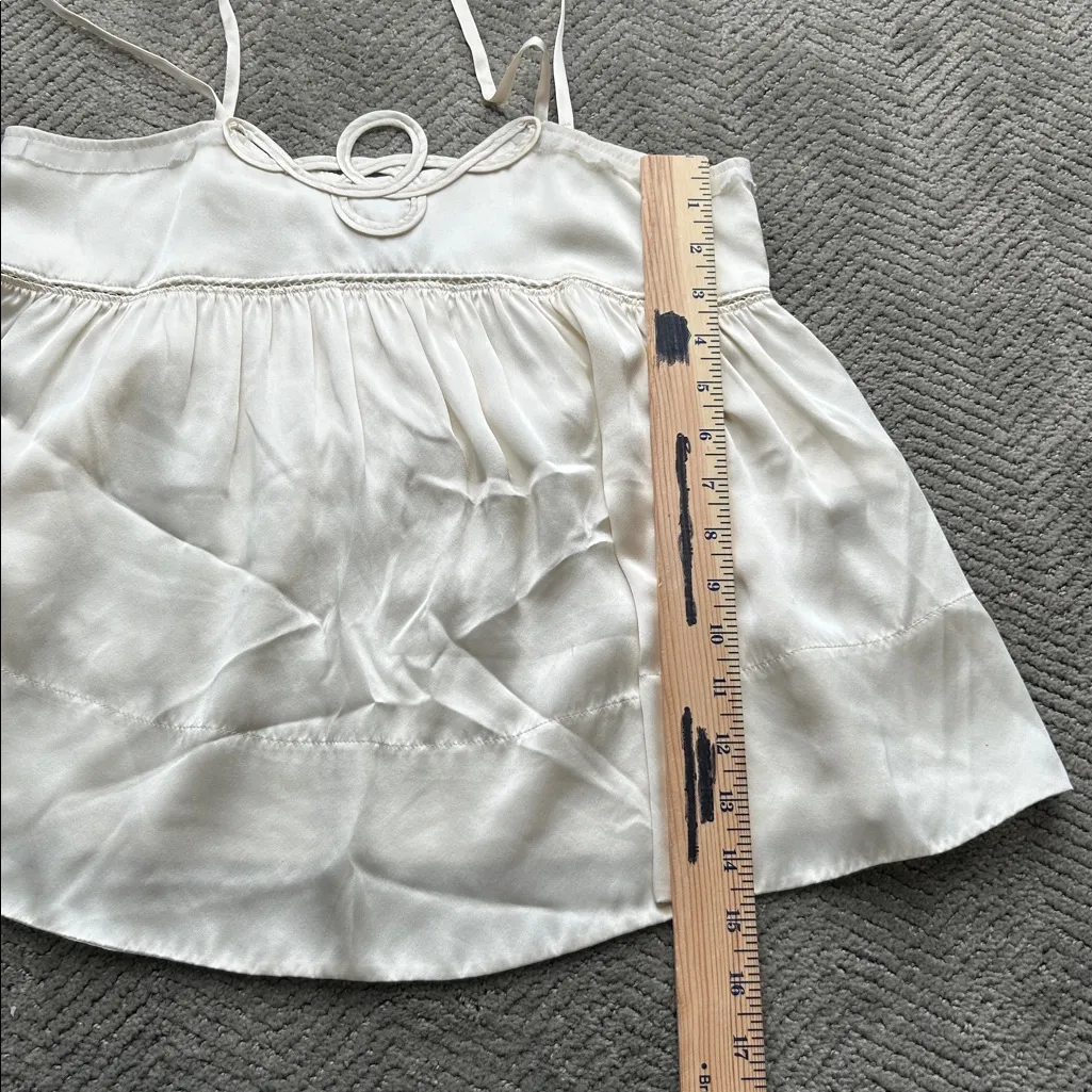 See by Chloé 100% Silk Babydoll Cami Top | Size 2 | Cream Ecru | EUC - Image 5