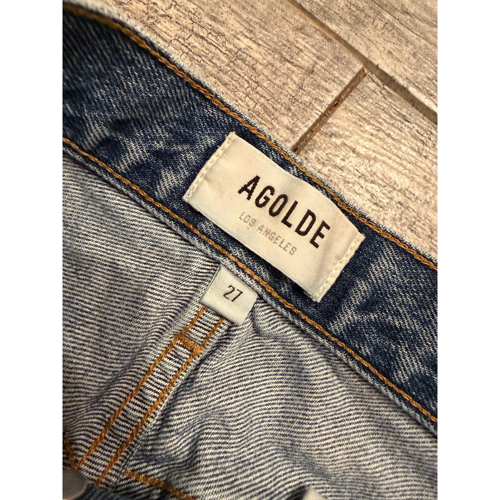 Agolde Los Angeles Denim Jeans size 27 Button Fly Riley A056D-1206 Crop Organic - Image 3