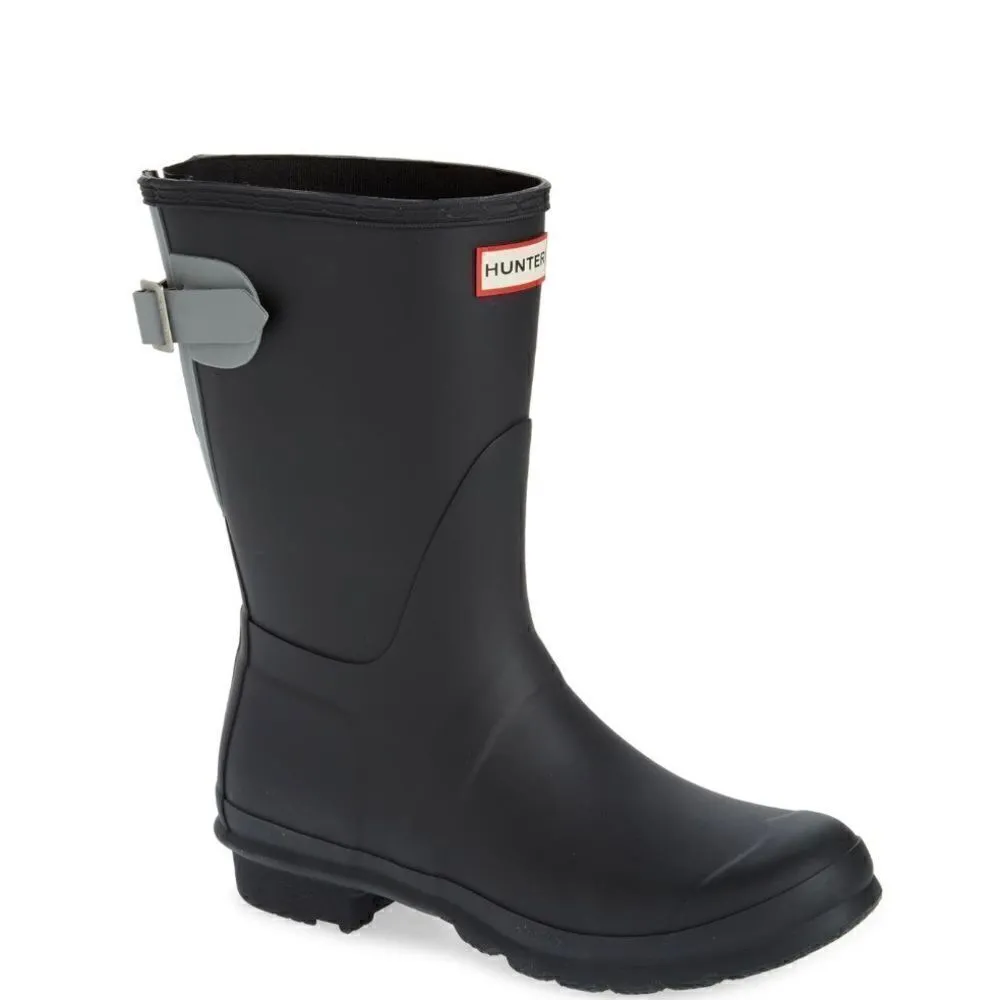 HUNTER Original Short Back Adjustable Rain Boot, BLACK GRAY,‎ Size 9, NWT - Image 5