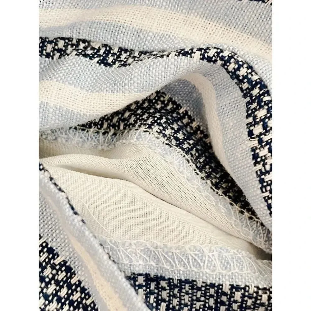 Indigo Rein Stripes Blue Retro High Waist Belted Womens Shorts Sz Small - Image 7