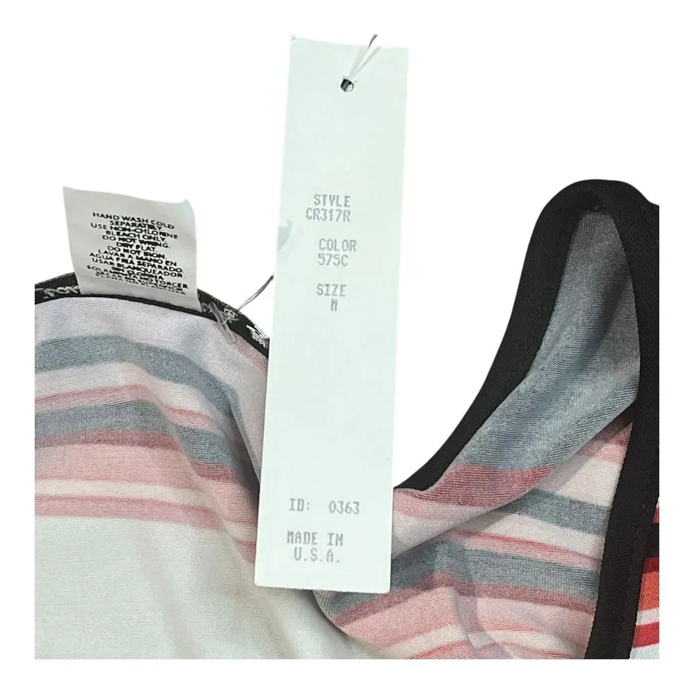 Claudia Richard Floral Rose Smocked Waist Blouse Black Red White Size Medium NWT - Image 7