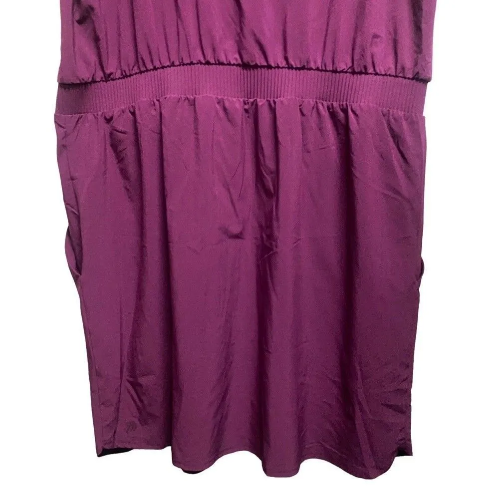 ALL IN MOTION Women's XL Purple Sleeveless Round neck pocket Dress Drawstring - Image 7