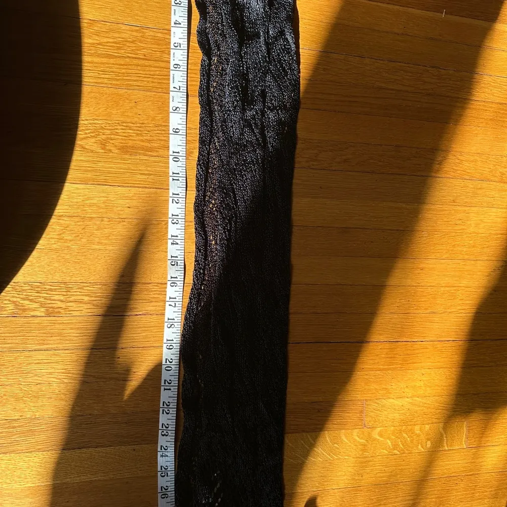 90s Nordstrom Chevron Fringed Eyelet Scarf, 100% Rayon - Image 6