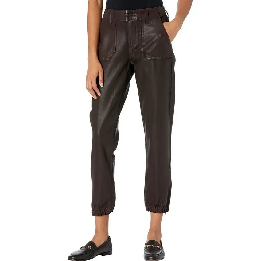 Paige  Mayslie Transcend Denim Weekender‎ Jogger 27" Chicory Coffee Luxe Coating - Image 4