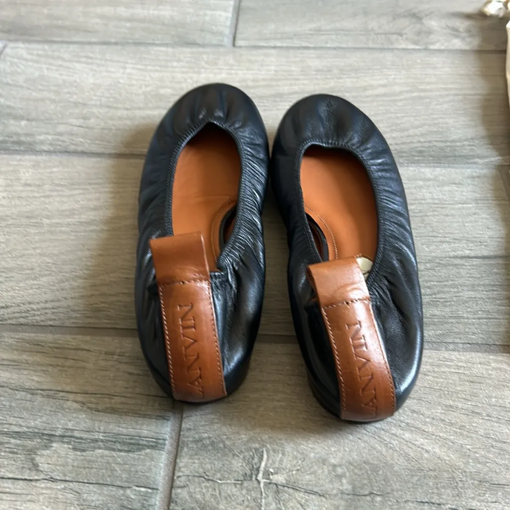 Lanvin Paris black flats NWT Size 7 - Image 4