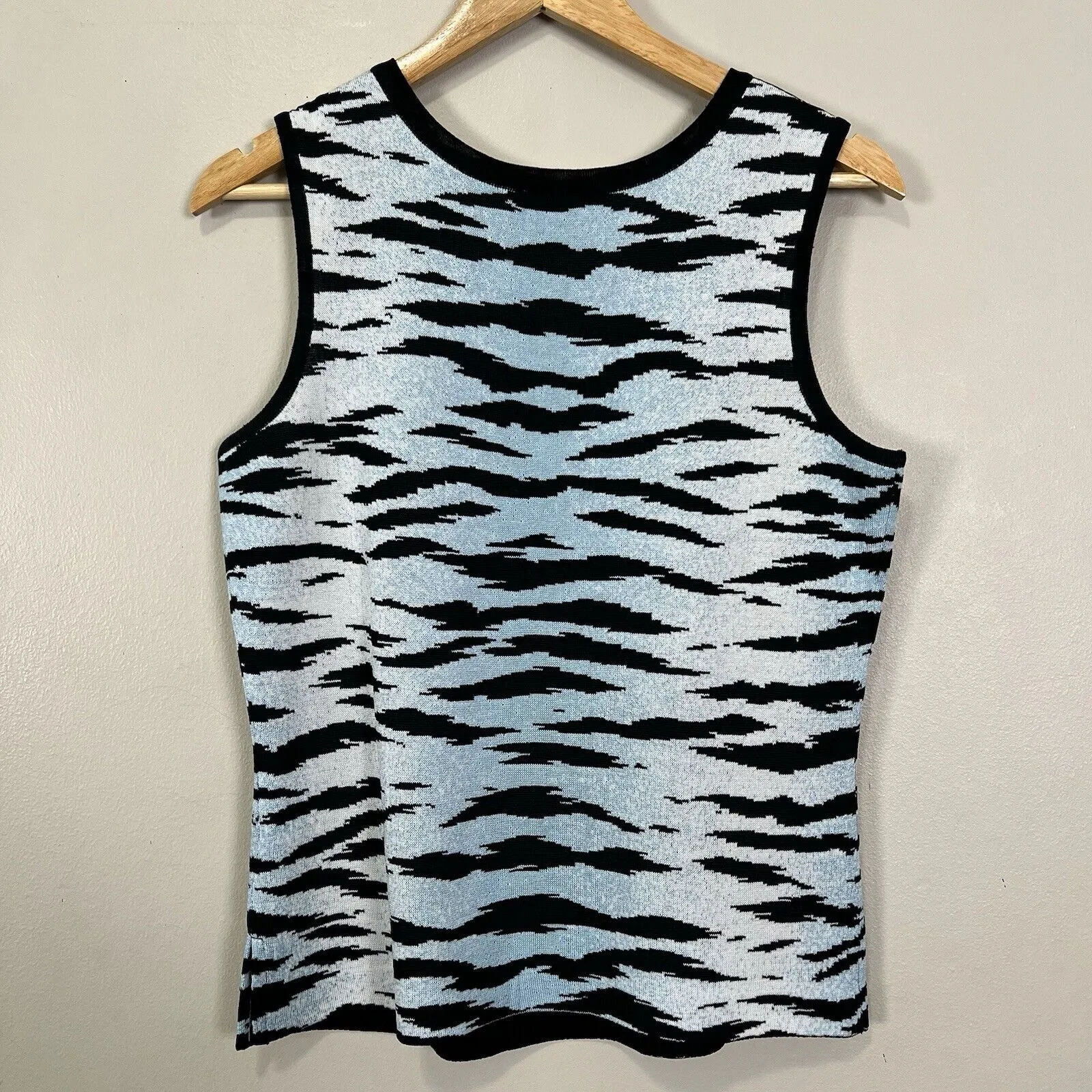 Y2K Ming Wang Tank Top Women Medium Zebra Bodycon Edgy Animal Retro Bold Casual - Image 7