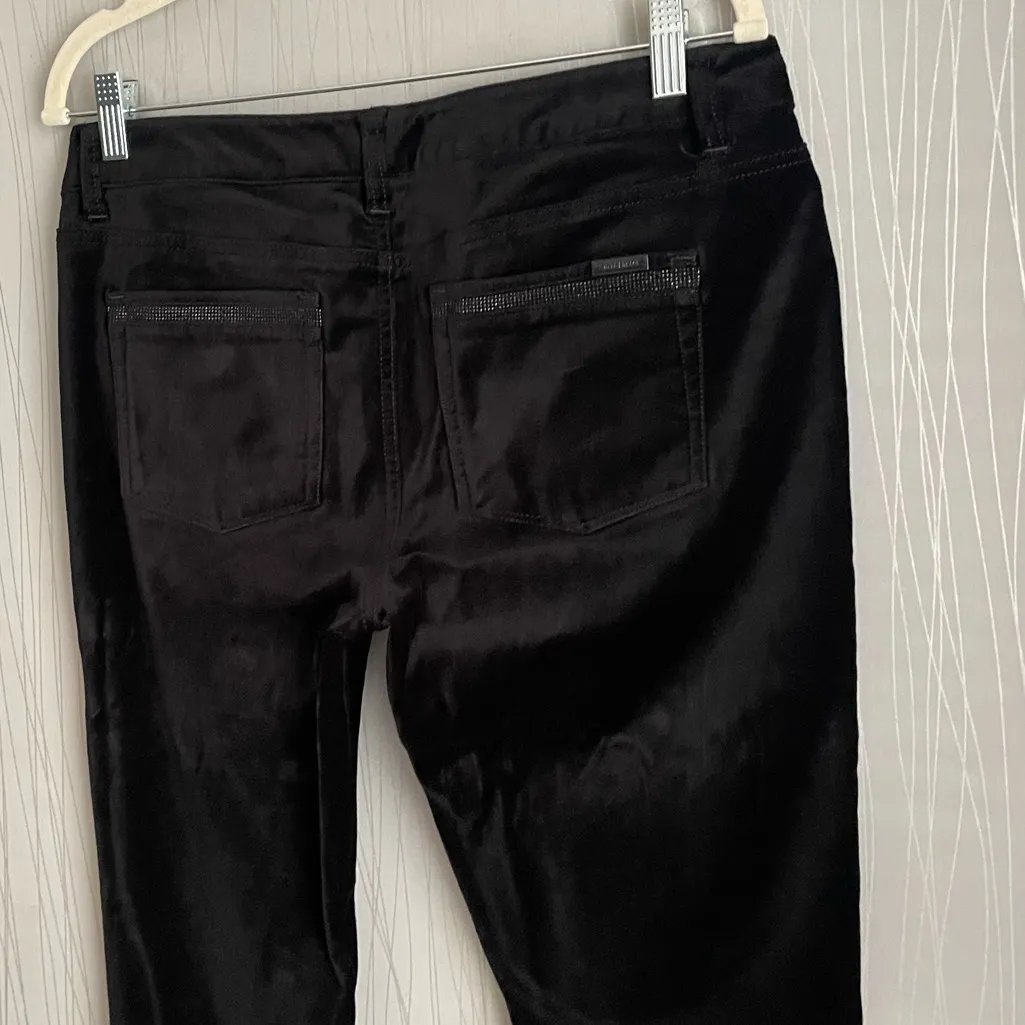 White House Black Market Black Plush Velvet Pants Size 4 - Image 7