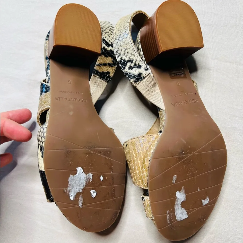 Aquatalia Women's Slingback Snake Print Sandal Multicolor Brown Black Size 5 - Image 9