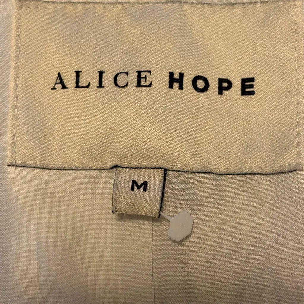 Classic Navy Striped Women's Blazer White Size M - Image 4