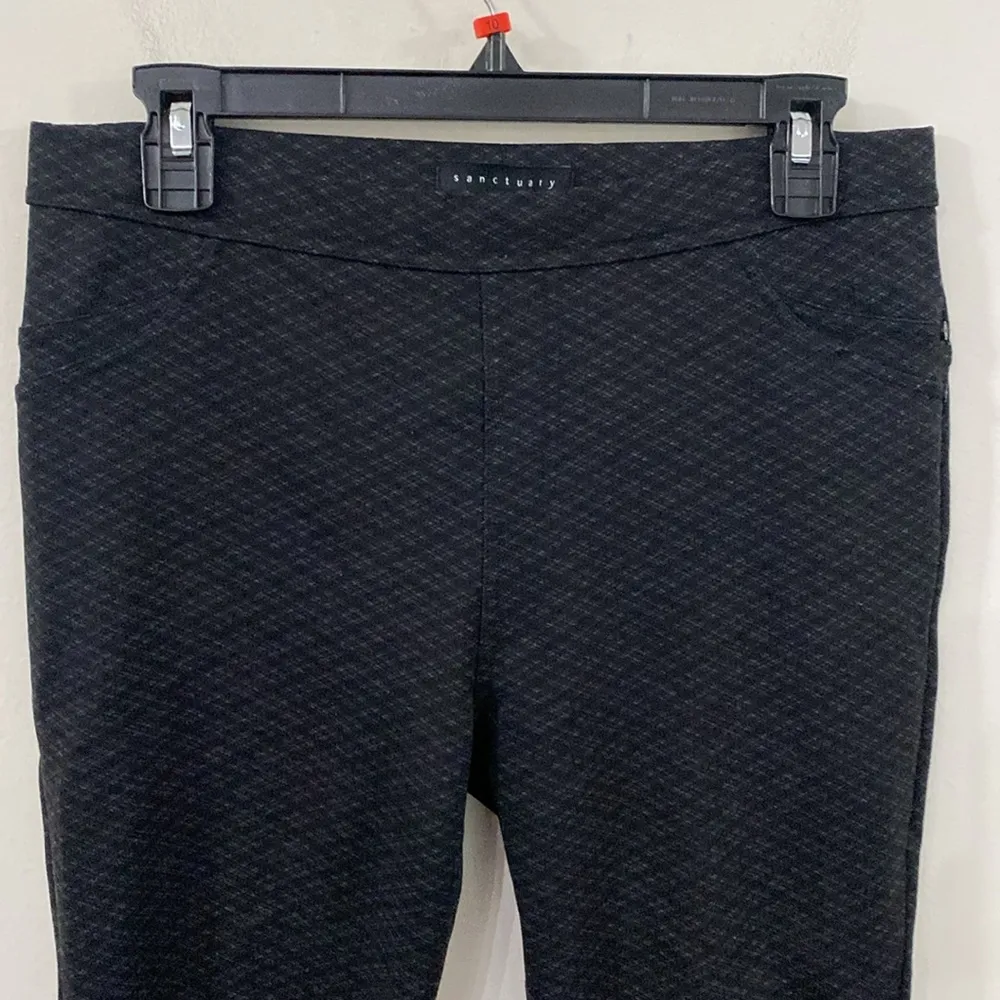 Sanctuary Grease grey plaid pull on legging trousers size L - Image 3