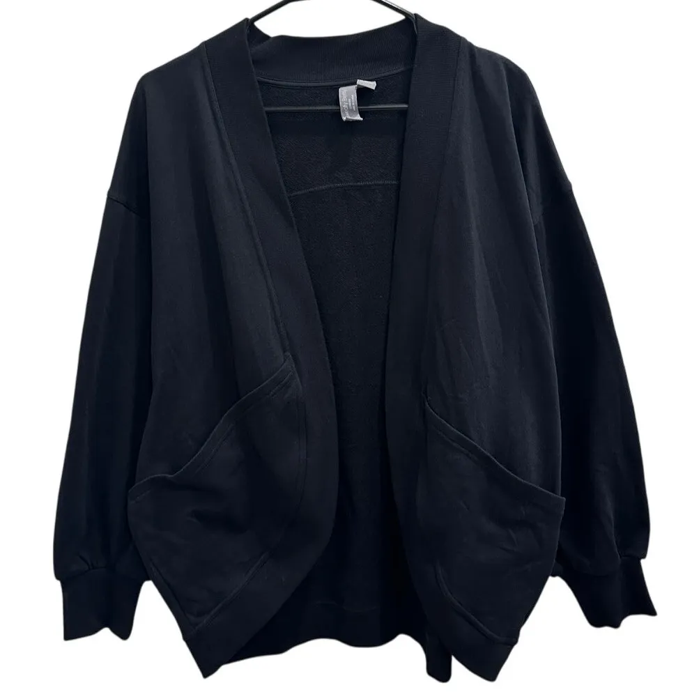 Sweaty Betty Cora Batwing Cardigan Black Soft Cozycore Relaxed Fit Pockets Small - Image 1