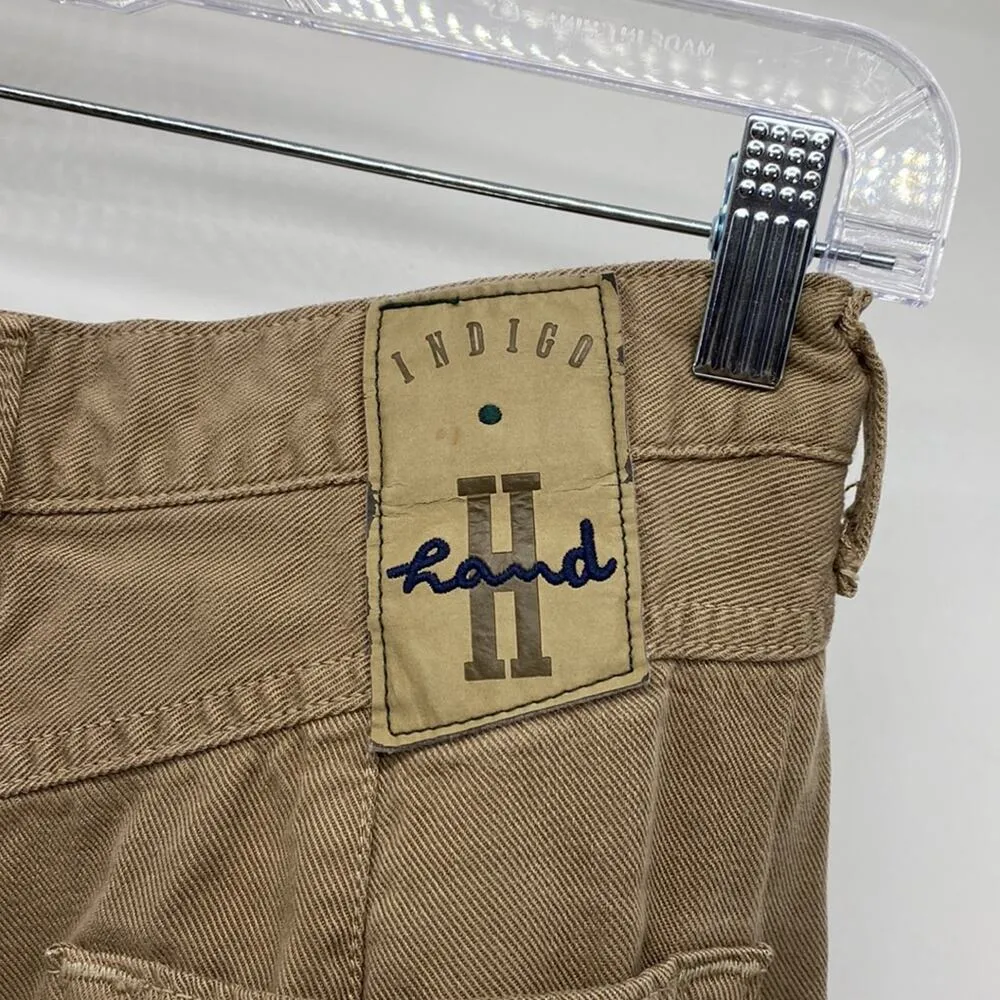 Indigo land relaxed high waisted wide leg soft pants made in USA sz 30 Tan - Image 8